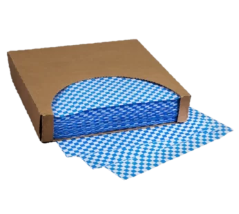 Premium Basket Liners Blue Checkered (14in x 14in), 1000 Count