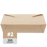 Paper Take-Out Container (Natural #2, 1400mL/47oz), 200 Count