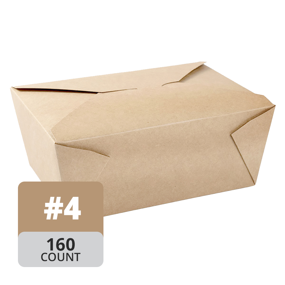 Paper Take-Out Container (Natural #4, 2600mL/80oz), 160 Count