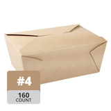 Paper Take-Out Container (Natural #4, 2600mL/80oz), 160 Count