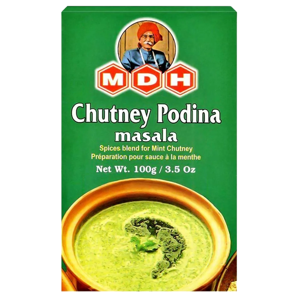 MDH Podina Chutney Masala, 100g, 10 Count
