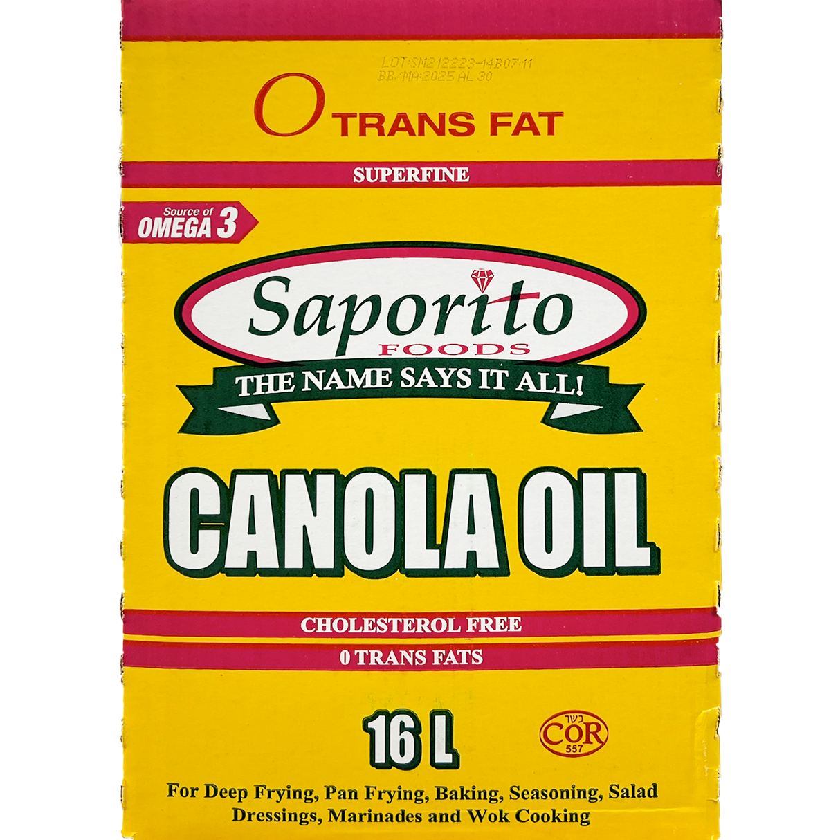 Saporito Premium Canola Oil Jib, 16L