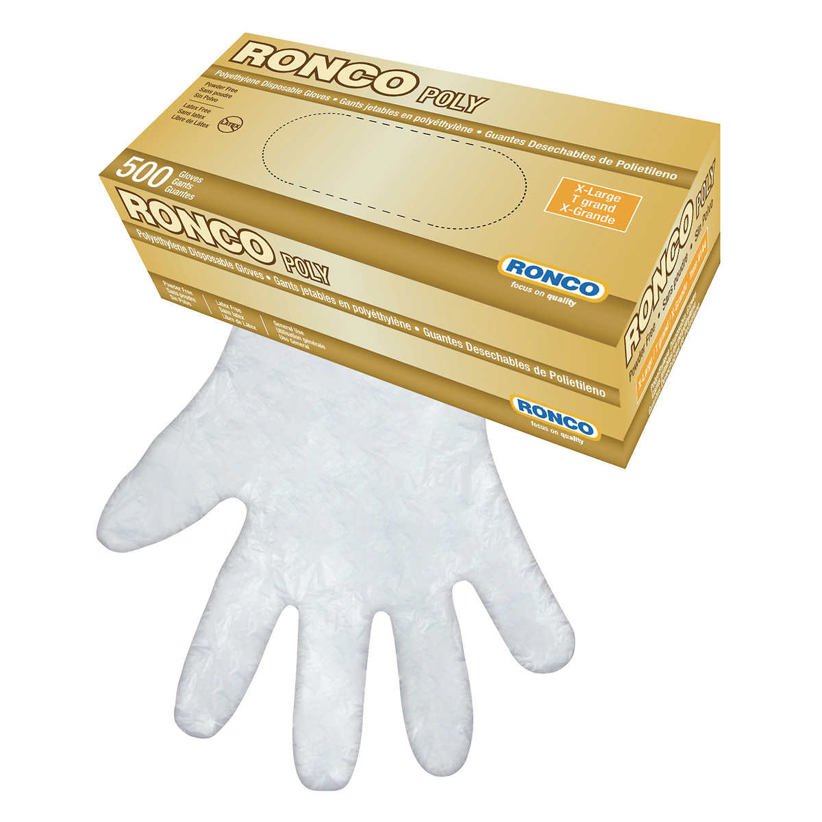 Ronco Poly Gloves X-Large, 500/box