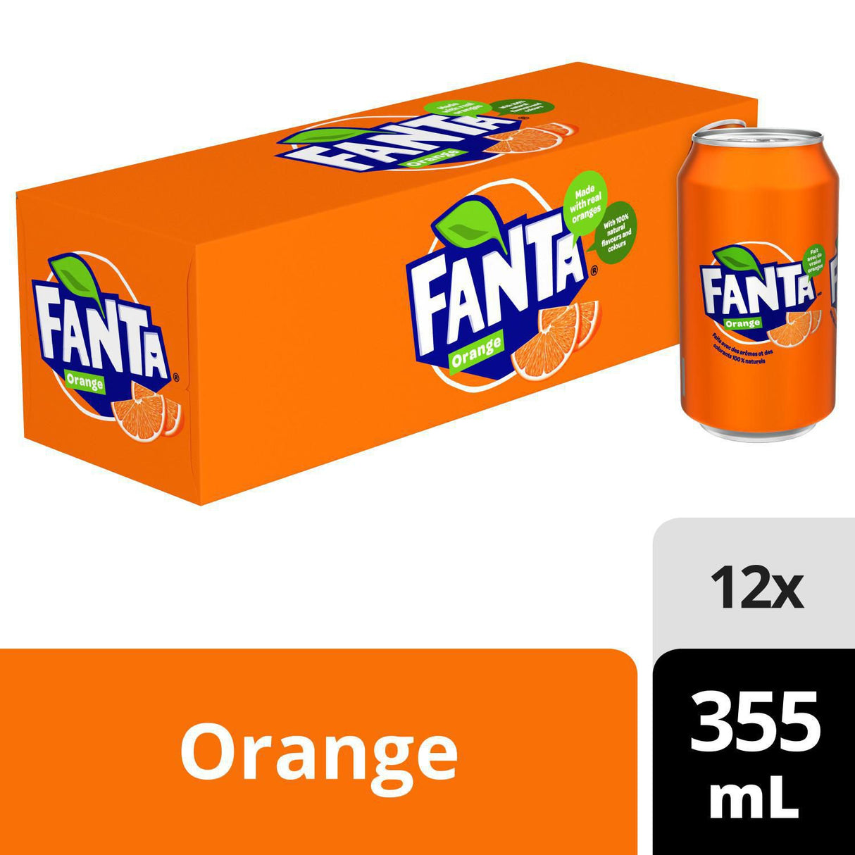 Fanta Orange Cans 355mL, 12 Count