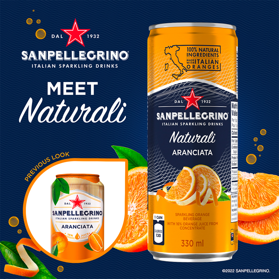 San Pellegrino Aranciata Cans 330mL, 24 Count