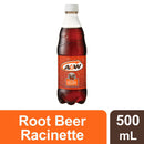 A&W Root Beer Bottles 500mL, 24 Count