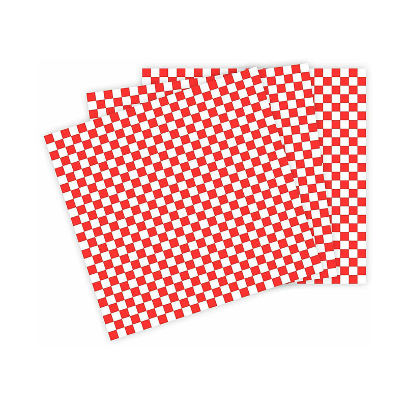 Basket Liners Red Checkered (12in x 12in), 1000 Count