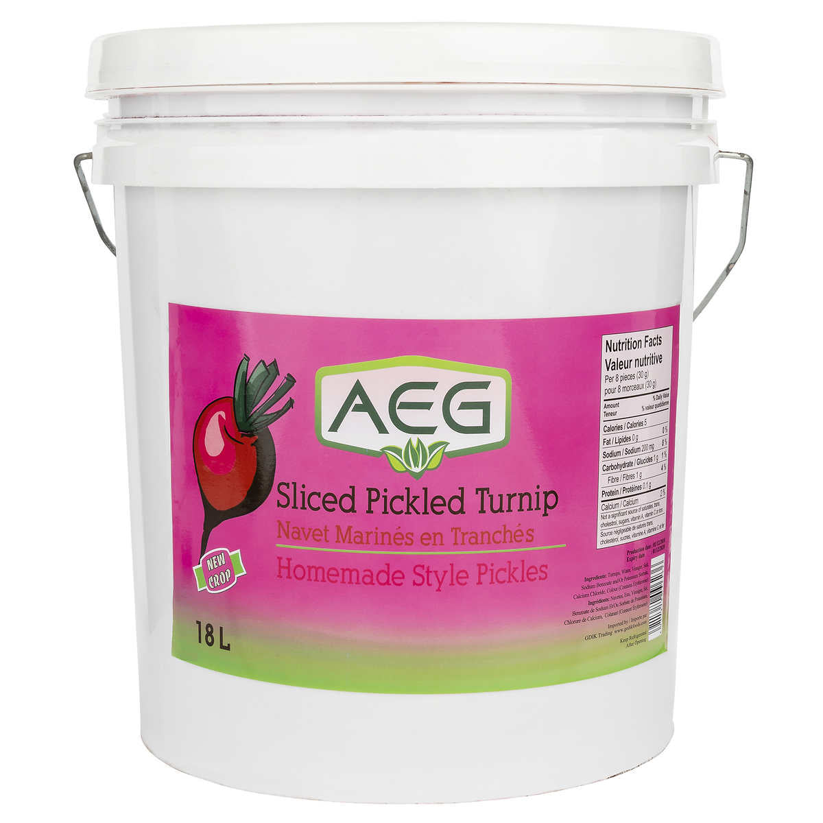 Sliced Pickled Turnip Net-10kg (AEG) 18L