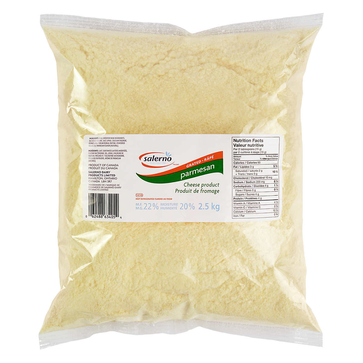 Salerno Grated Economy Parmesan 20%M.F. - 2.5kg