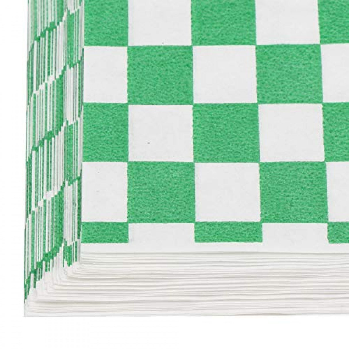 Premium Basket Liners Green Checkered (14in x 14in), 1000 Count