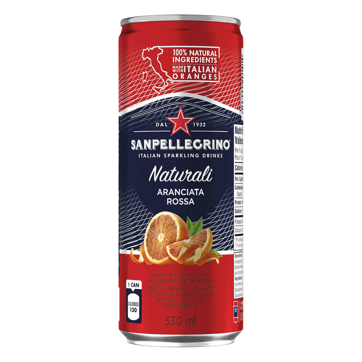 San Pellegrino Aranciata Rossa Cans 330mL, 24 Count