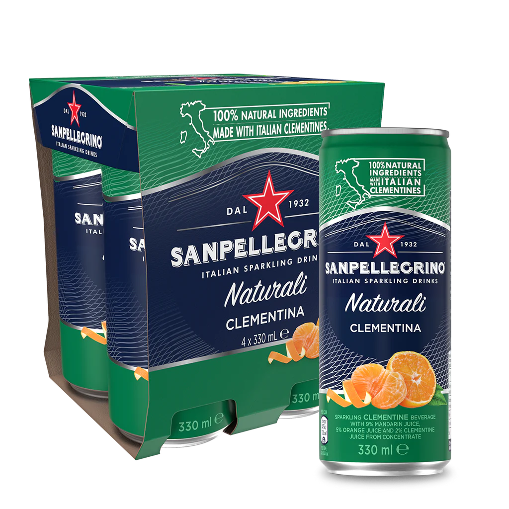 San Pellegrino Clementina Cans 330mL, 24 Count