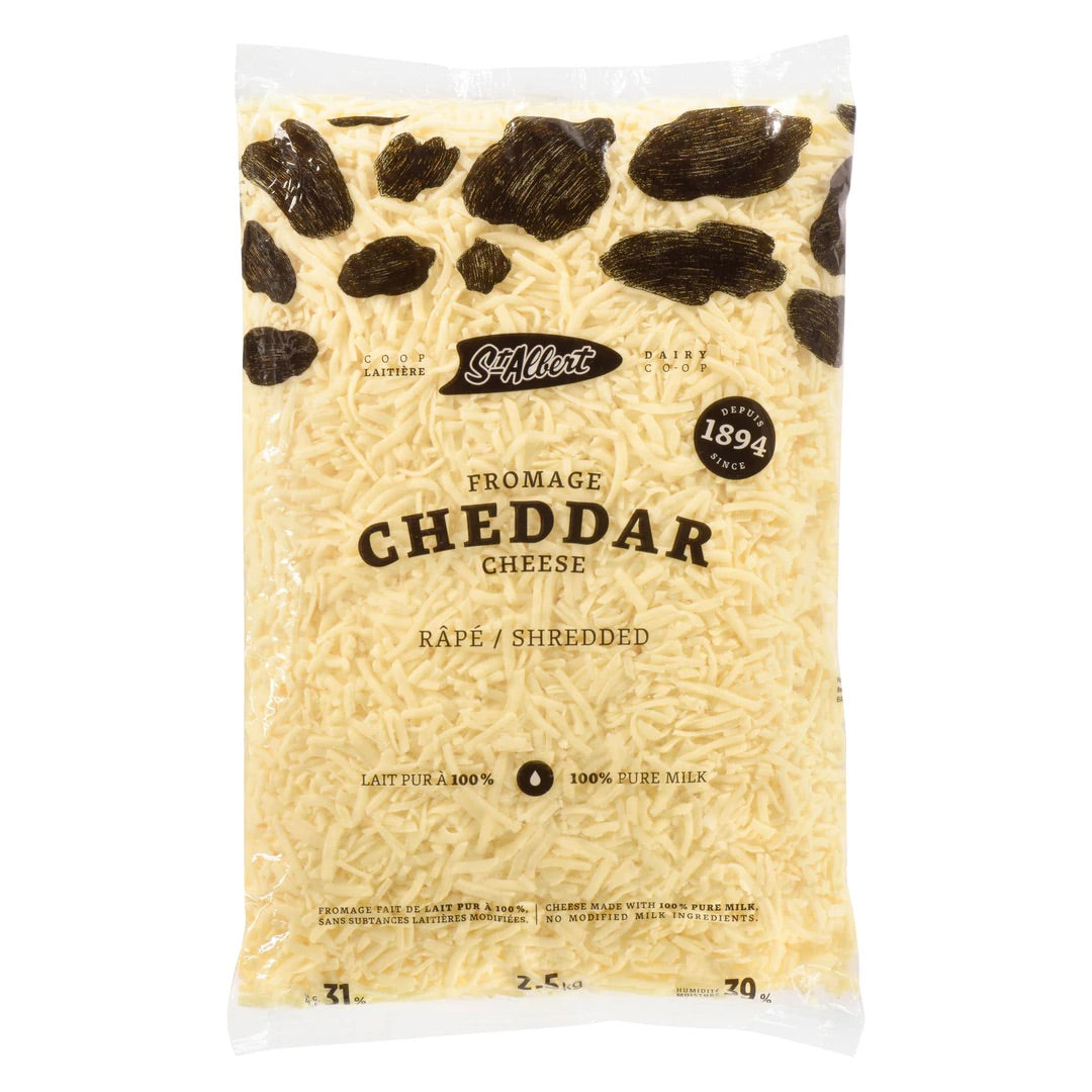 St-Albert Cheddar Cheese White Shred 31% M.F. - 2.5kg