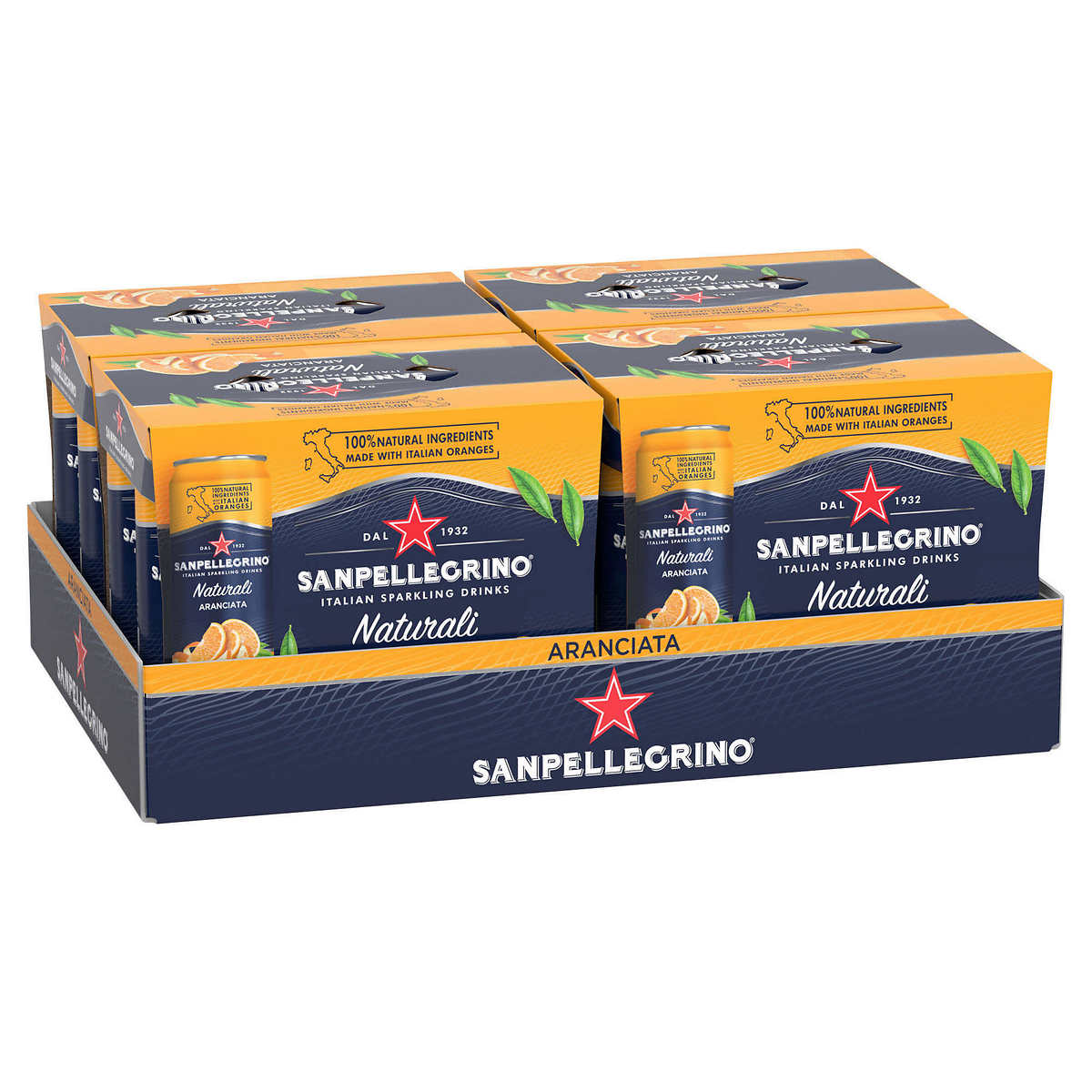 San Pellegrino Aranciata Cans 330mL, 24 Count
