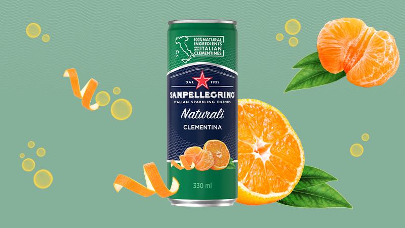 San Pellegrino Clementina Cans 330mL, 24 Count