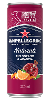 San Pellegrino Pomegranate & Orange Cans 330mL, 24 Count