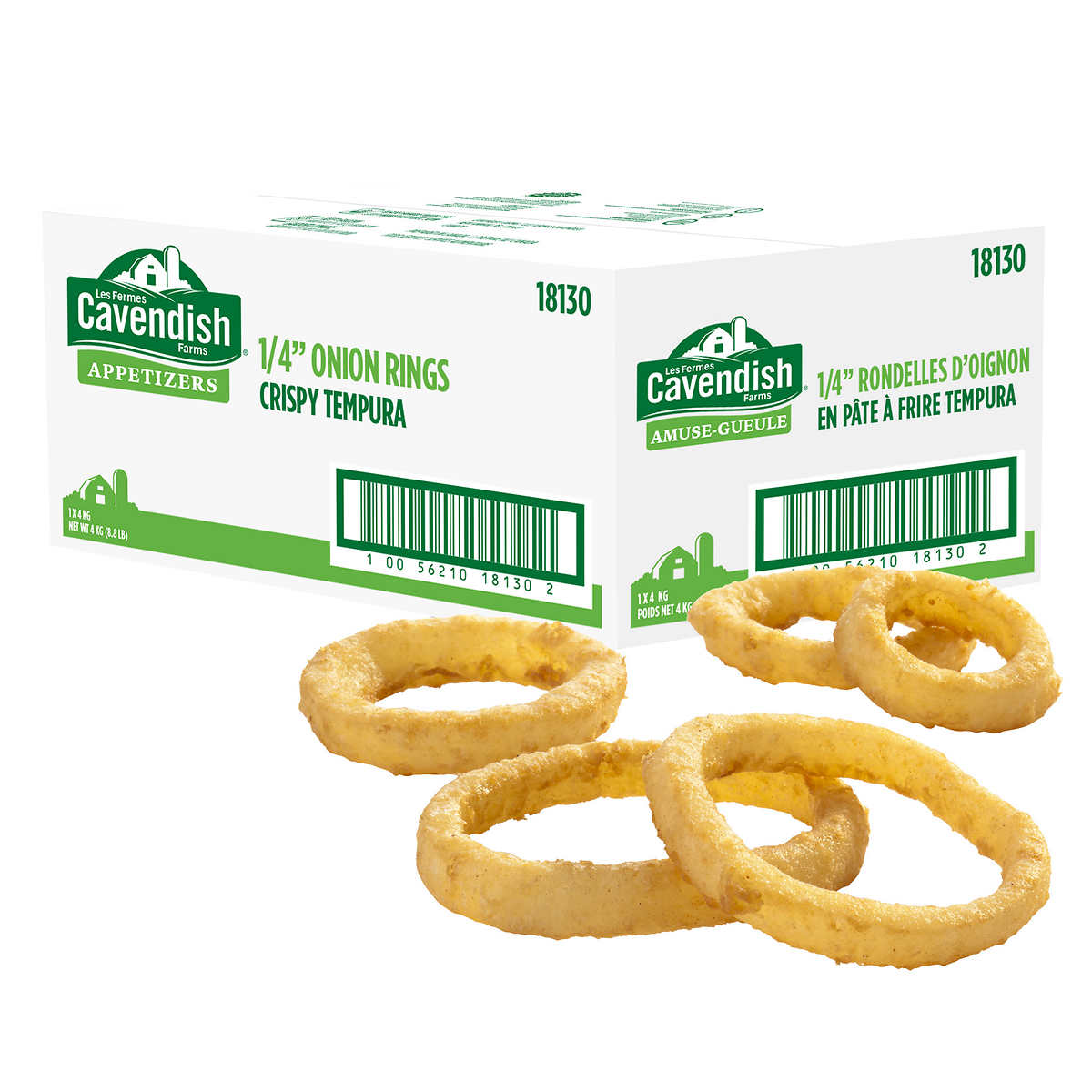 Cavendish Frz Onion Rings 1/4 Tempura Battered 4kg